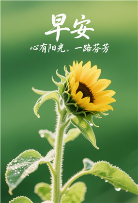 小清新向日葵早安文字图片